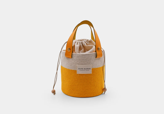 Sarı Basket Bag