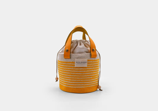 Sarı Çizgili Basket Bag