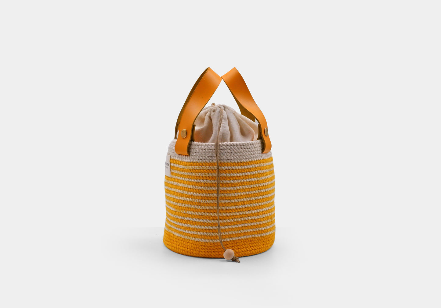 Sarı Çizgili Basket Bag